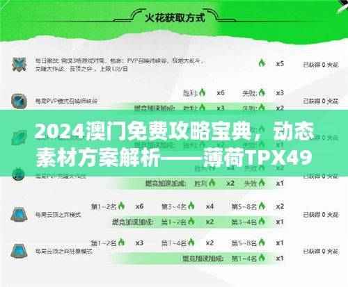 2024澳门免费攻略宝典,动态素材方案解析——薄荷TPX491.48特版