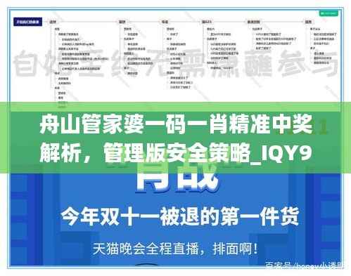 舟山管家婆一码一肖精准中奖解析,管理版安全策略_IQY973.39