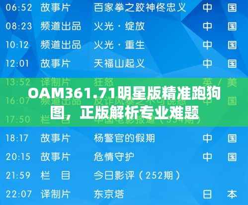 OAM361.71明星版精准跑狗图,正版解析专业难题
