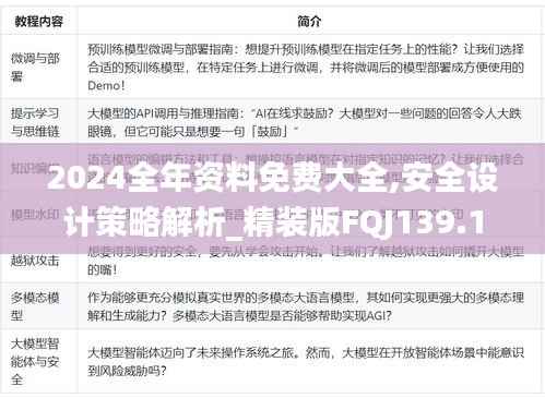 2024全年资料免费大全,安全设计策略解析_精装版FQJ139.18