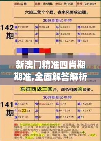 新澳门精准四肖期期准,全面解答解析_配送版WDX30.25