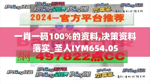 一肖一码100%的资料,决策资料落实_圣人IYM654.05